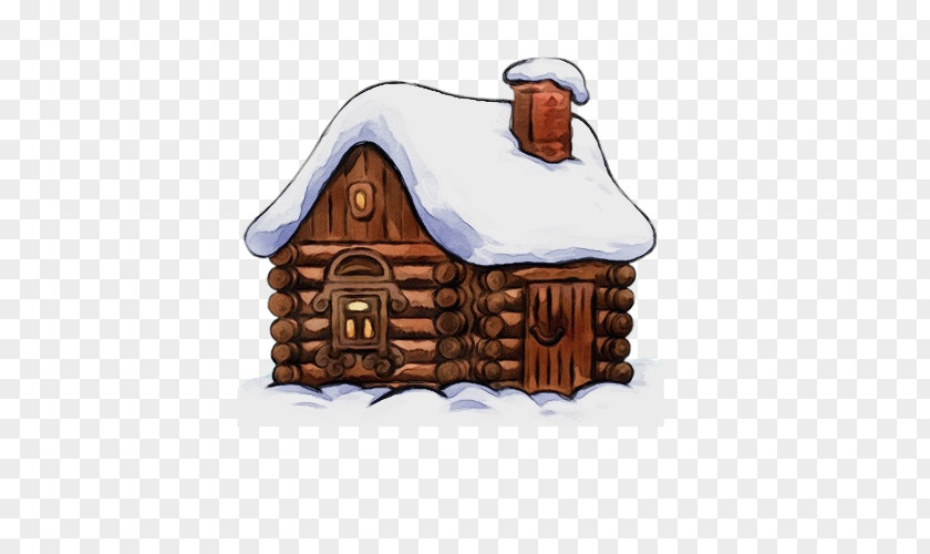 Cottage Home Hut Log Cabin Gingerbread House Roof PNG