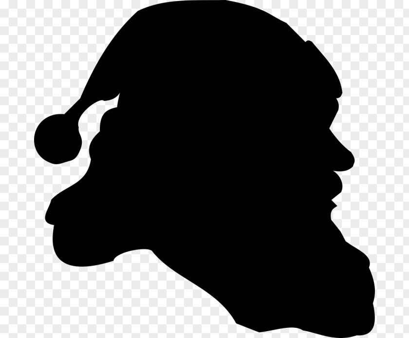 Neck Blackandwhite Santa Claus Drawing PNG