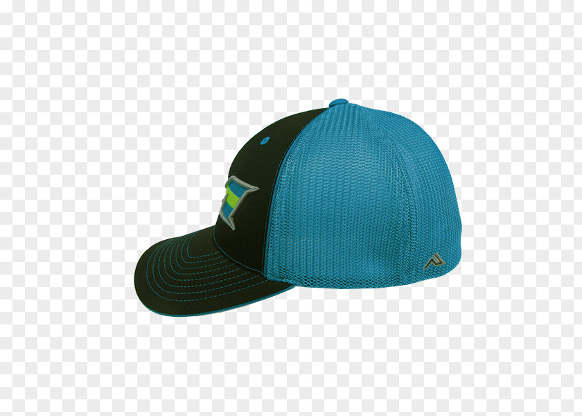 Blue Stripes Electric Aqua Turquoise Baseball Cap PNG