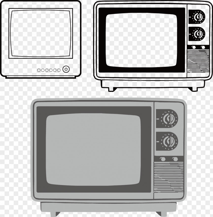 Black And White TV Appliance Background Material Television Set Electronics Daytime PNG
