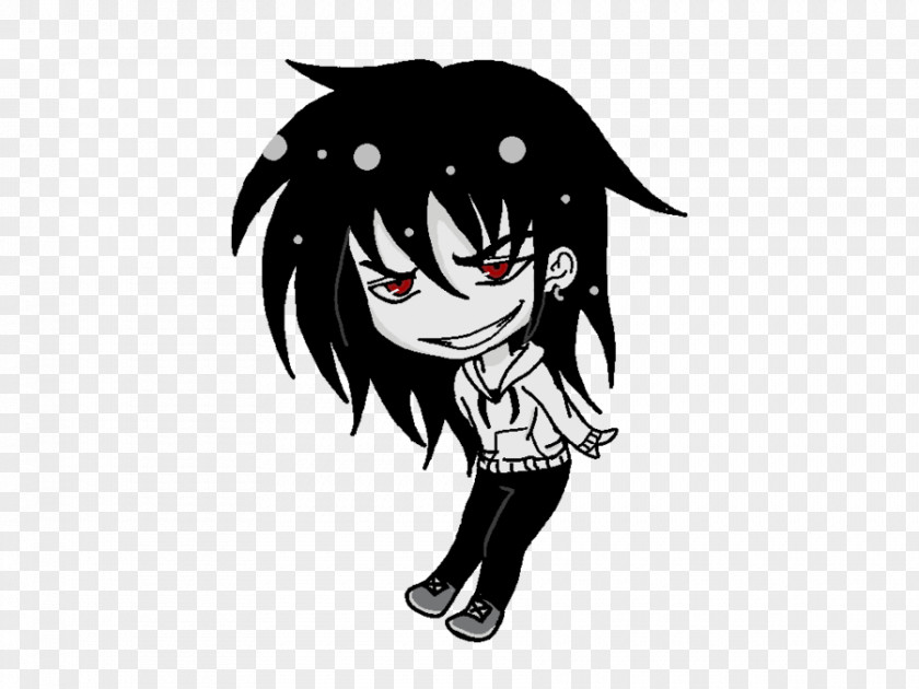 Jeff The Killer Black Hair Legendary Creature White Logo PNG