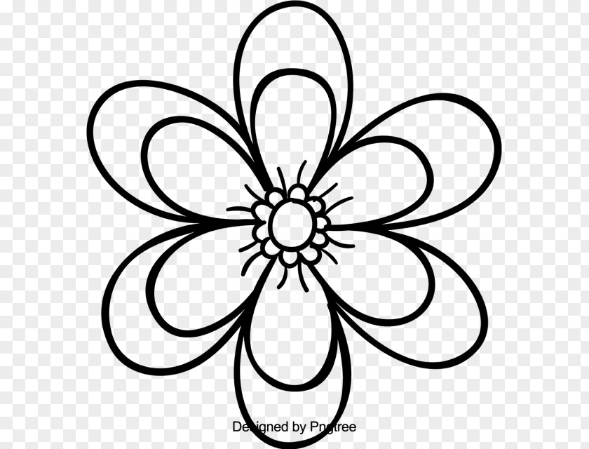 Symbol Pedicel Black And White Flower PNG