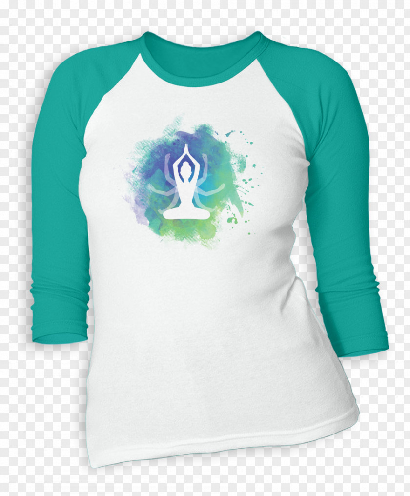 Watercolor Yoga Figure Long-sleeved T-shirt Clothing PNG