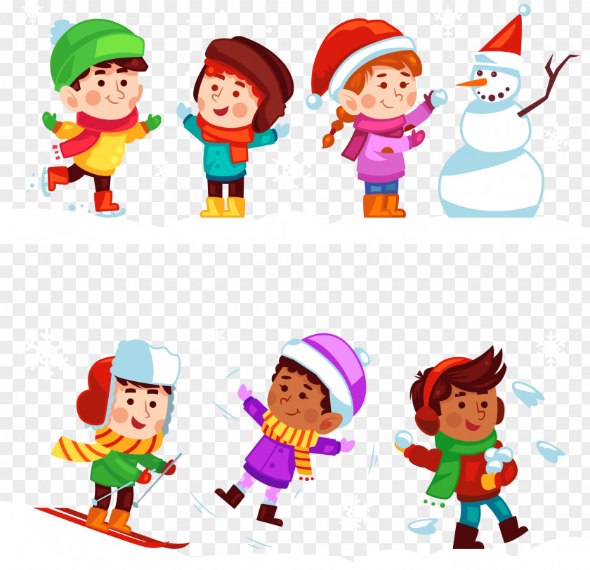 Winter Cartoon Characters Child PNG
