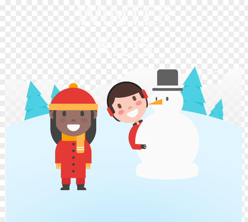 Winter Kids Snowman Clip Art PNG