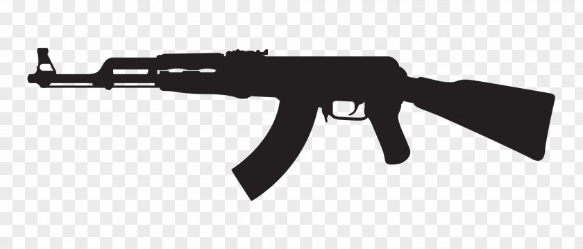 AK-47 Assault Rifle Silhouette PNG rifle Silhouette, machine gun, clipart PNG
