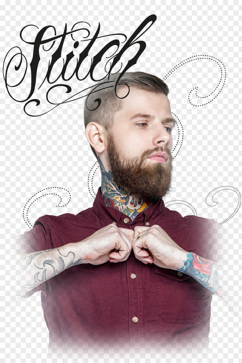 Tattoo Stitching Video Beard Text Illustration Human Behavior PNG
