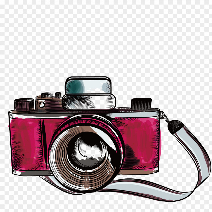 Vector Old Camera Drawing Photography Illustration PNG