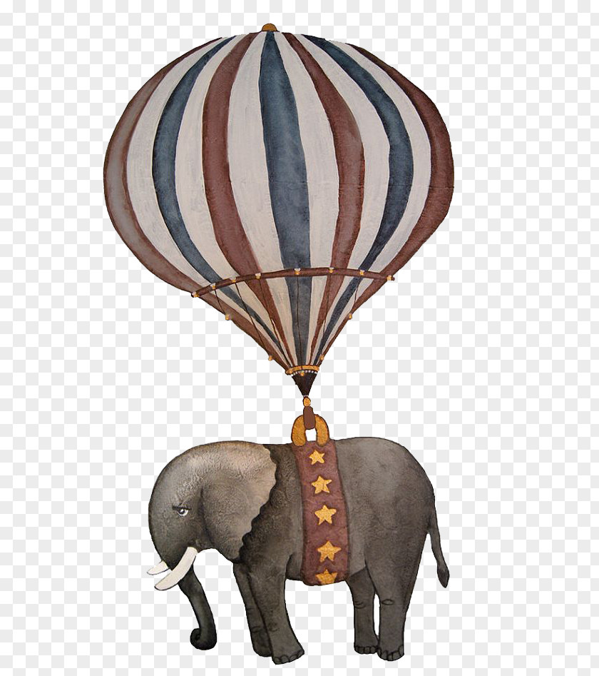 Hot Air Balloon Pull Elephant Ballooning Indian PNG