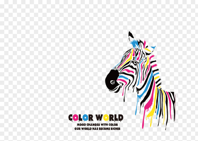 Zebra Colored Material Picture Wall Decal Mural Abstract Art Wallpaper PNG