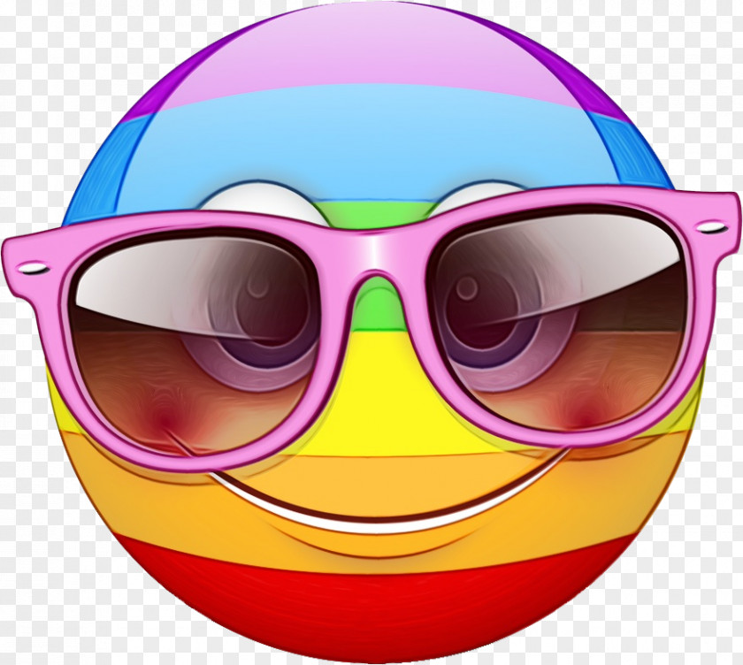 Magenta Cool Smiley Face Background PNG