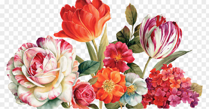 Painting Garden Roses Floral Design Art PNG