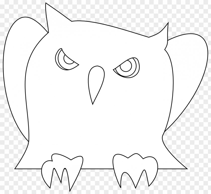 Black And White Owl Line Art Drawing Inkscape Clip PNG
