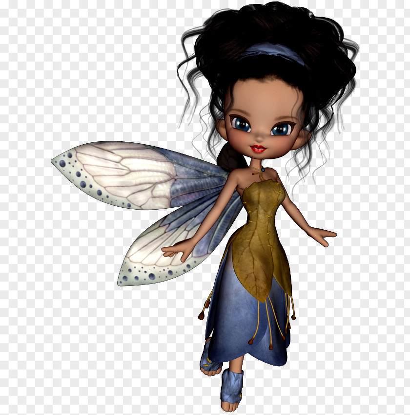 Fairy Brown Hair Cartoon Doll PNG