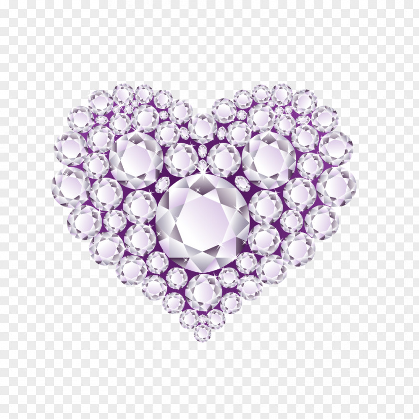 Vector Purple Heart-shaped Diamond Solid Paper Man Clip Art PNG