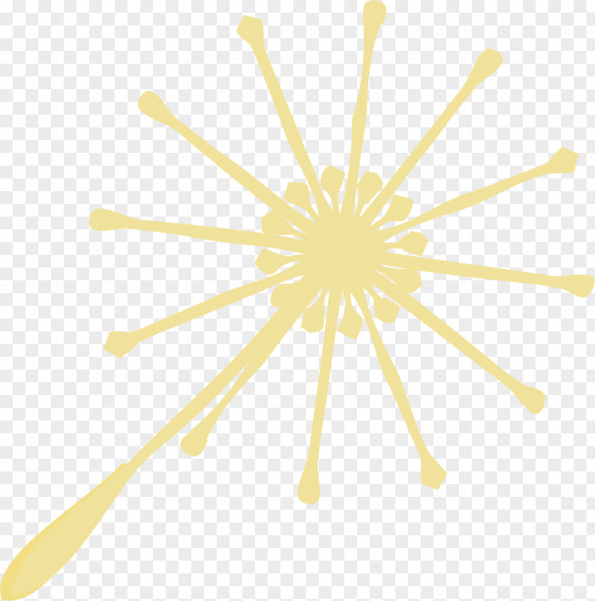 Hand Painted Yellow Dandelion Material White Pattern PNG