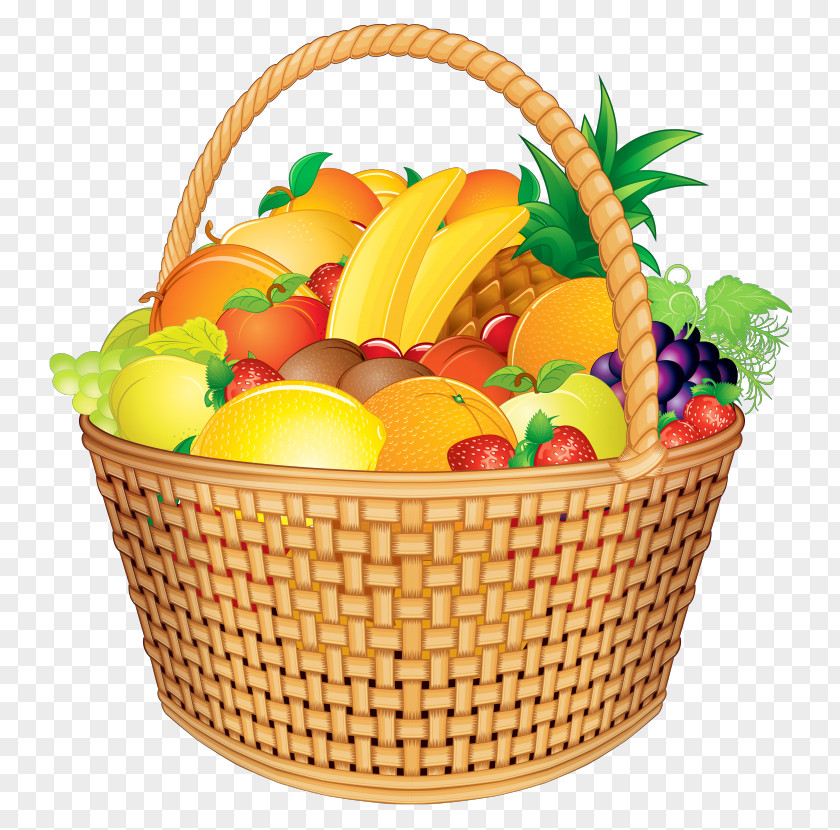 Picnic Basket Present Fruits Background PNG