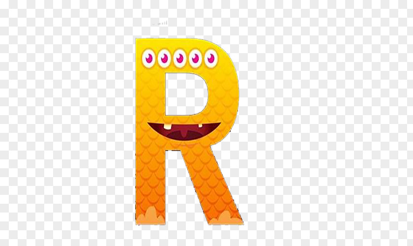 Monster Letter R Yellow Icon PNG