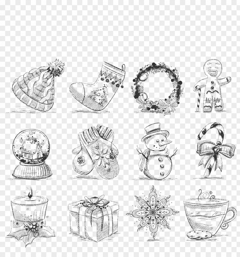Vector Hat Christmas Tree Stocking Icon PNG