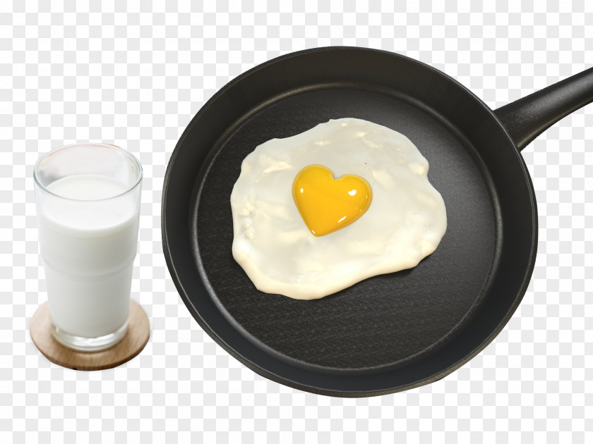 Love Breakfast Fried Egg Milk Heart PNG