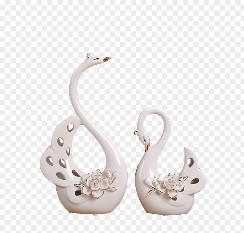 Swan Decoration Cygnini Ceramic Gift Vase Wedding PNG