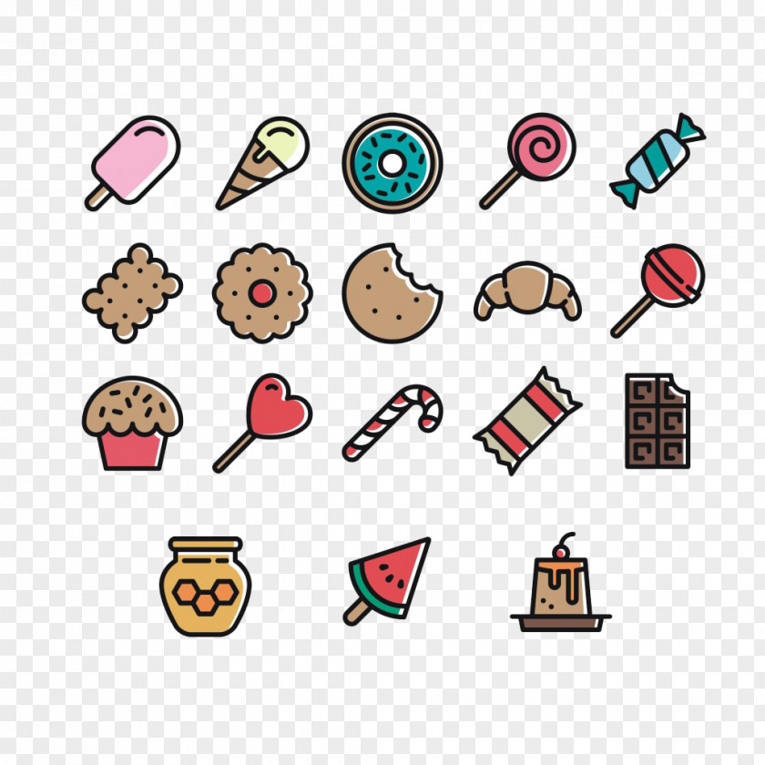 Cute Little Icons Ice Cream Candy Dessert Icon PNG