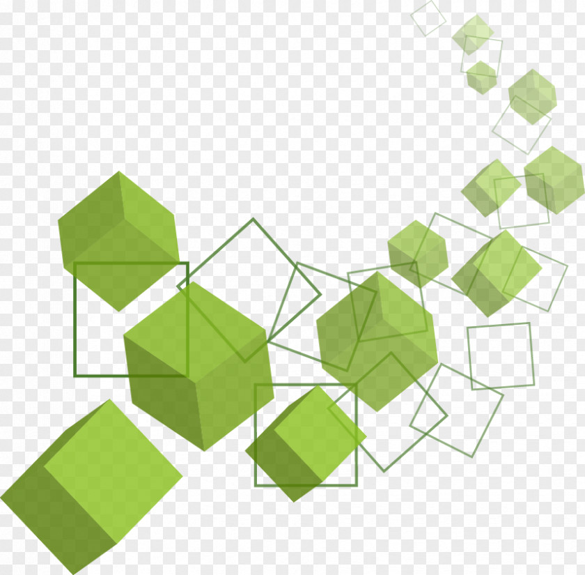 Green Cube Euclidean Vector Three-dimensional Space PNG