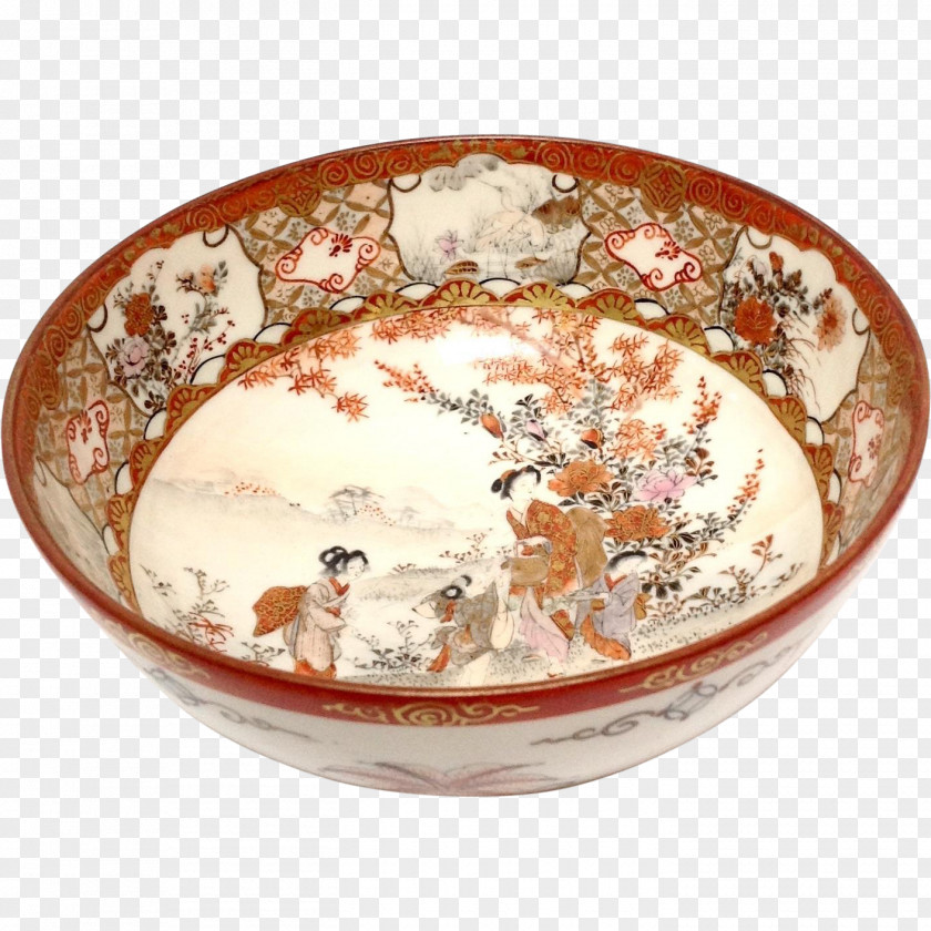 Plate Kutani Ware Japan Porcelain Bowl PNG