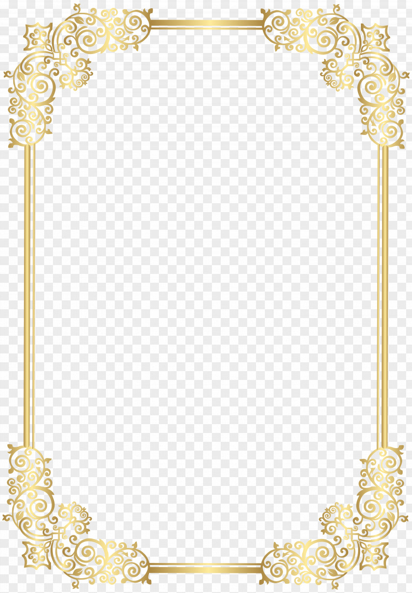 Border Decorative Frame Clip Art Image Yellow Pattern PNG