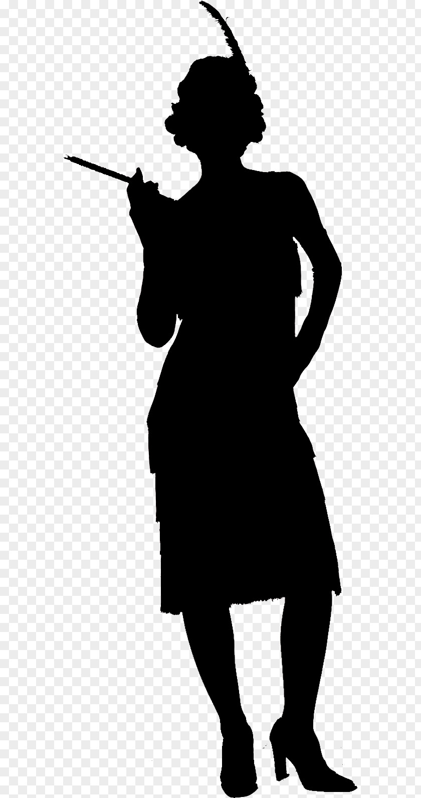 Flapper Silhouette Drawing PNG