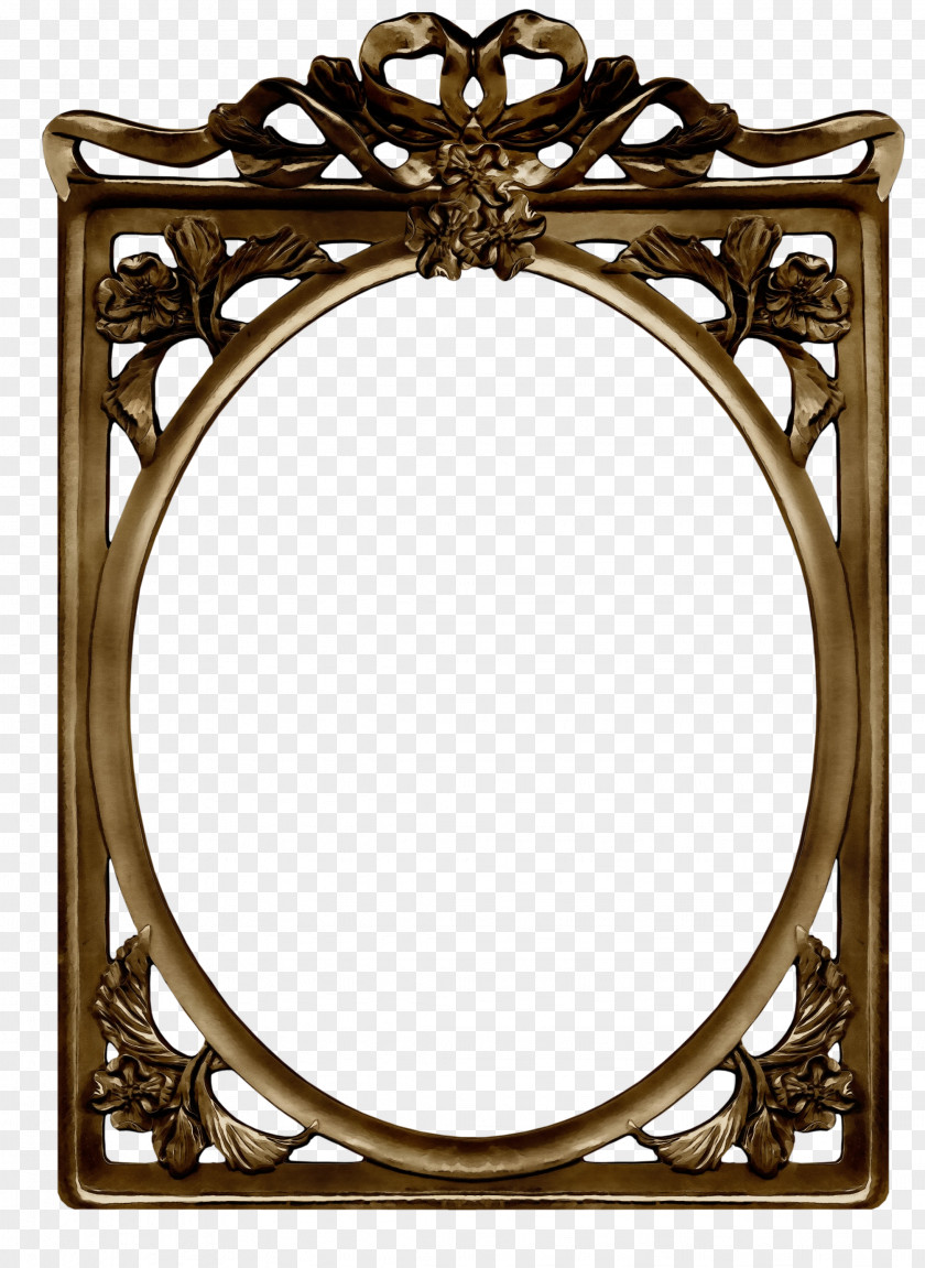 Oval Brass Picture Frame PNG