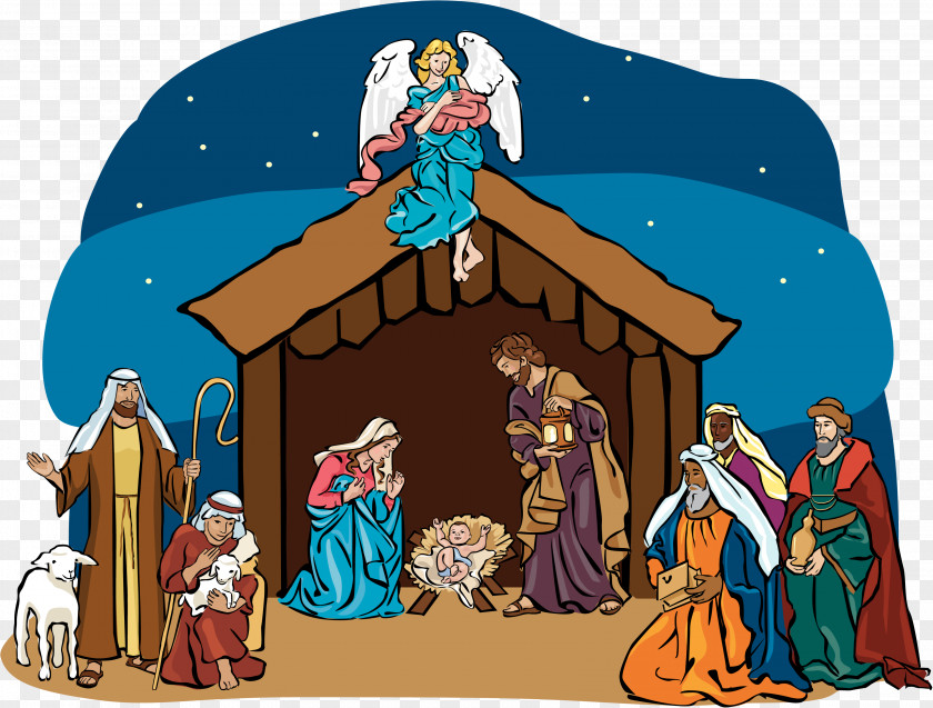 WORSHIP Nativity Scene Of Jesus Gospel Matthew Luke Clip Art PNG