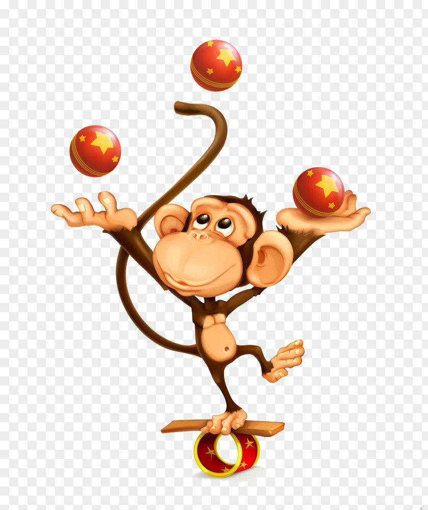Play Ball Cartoon Monkey Circus Royalty-free Illustration PNG
