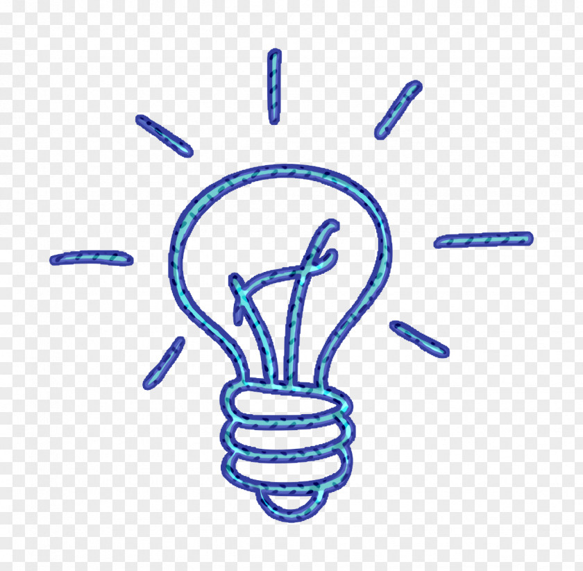 Bulb Icon Light Outlined Hand Drawn Tool Social Media PNG