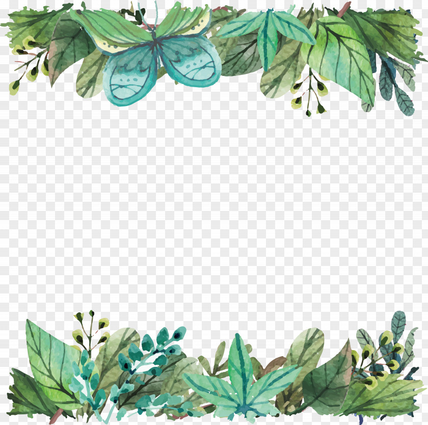 Watercolor Green Leaf Border IPhone 5s Telephone Tree Silicone PNG