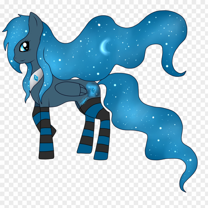 Starry Sky Horse Pony Vertebrate Cobalt Blue Cartoon PNG