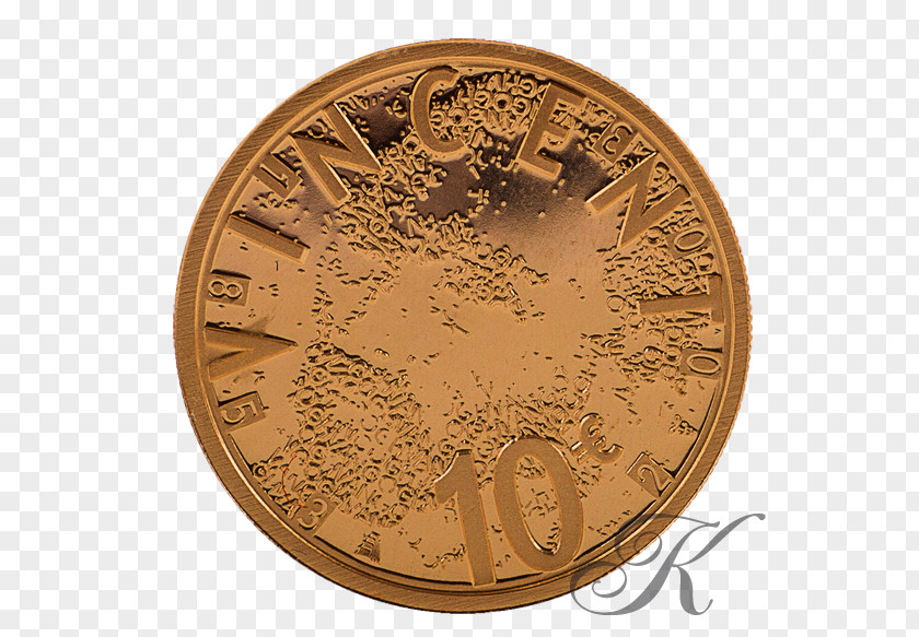 Van Gogh Copper Bronze Coin Gold PNG