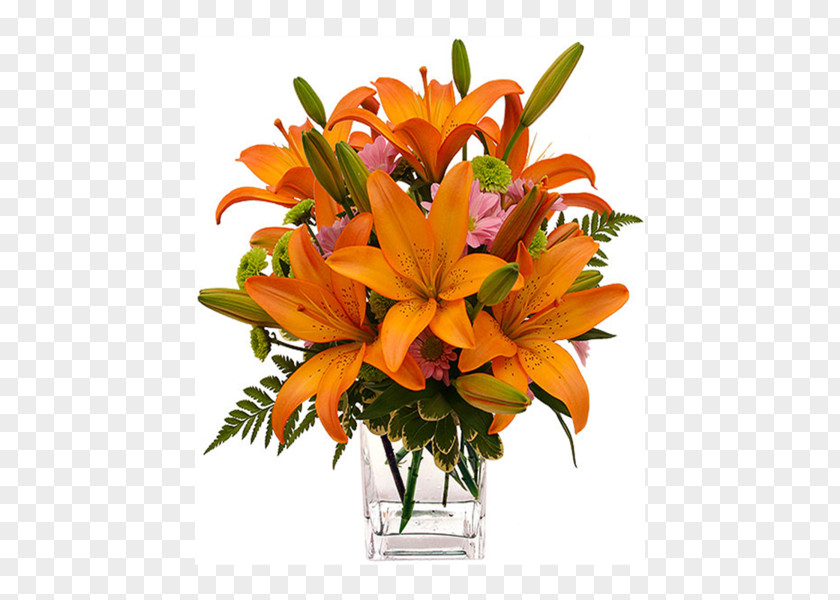 Lily Orange Floral Design Cut Flowers Flower Bouquet PNG