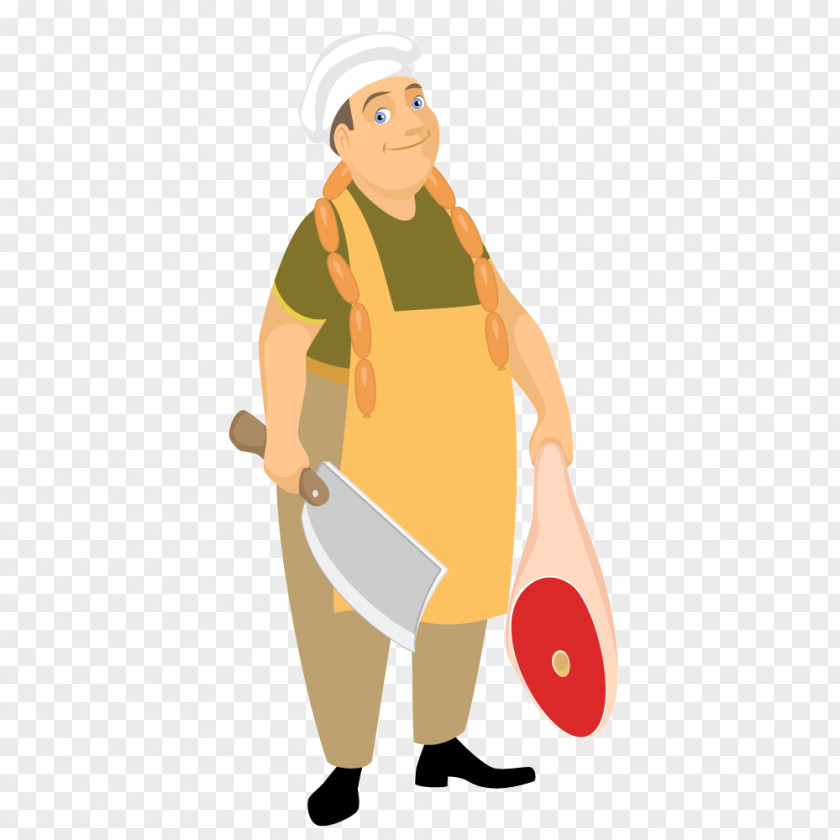 Butcher Meat Hawker Euclidean Vector Illustration PNG