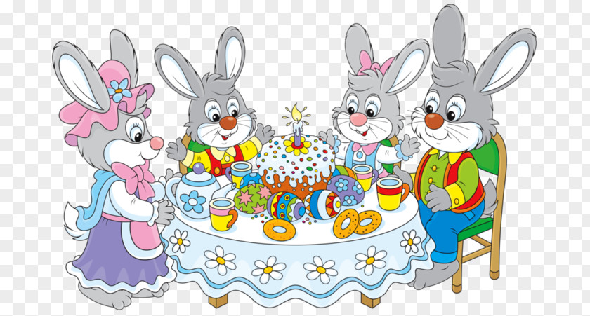 Easter Bunny Food Family Clip Art PNG