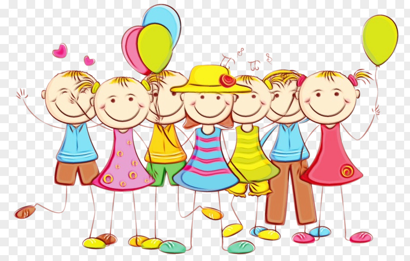 Child Party Cartoon Celebrating Playing With Kids Happy Sharing PNG
