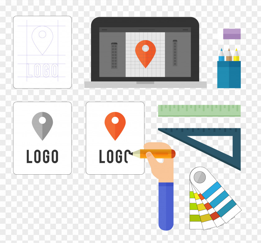 Computer Hand-painted Logo Design Tool Icon PNG