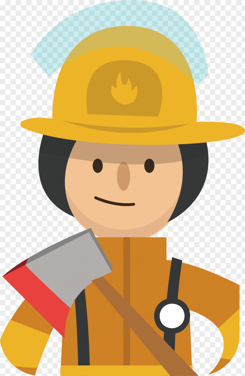 Heroic Fireman Firefighter Clip Art PNG