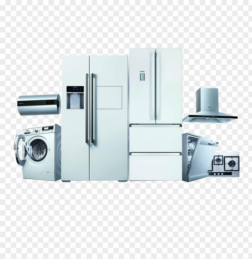 Kitchen Set Home Appliance Washing Machine Refrigerator PNG