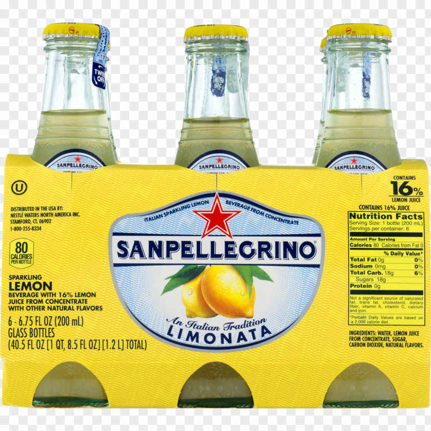 Lemonade Lemon-lime Drink Glass Bottle Sanpellegrino S.p.A. Limonata 200ml Carton 24 PNG