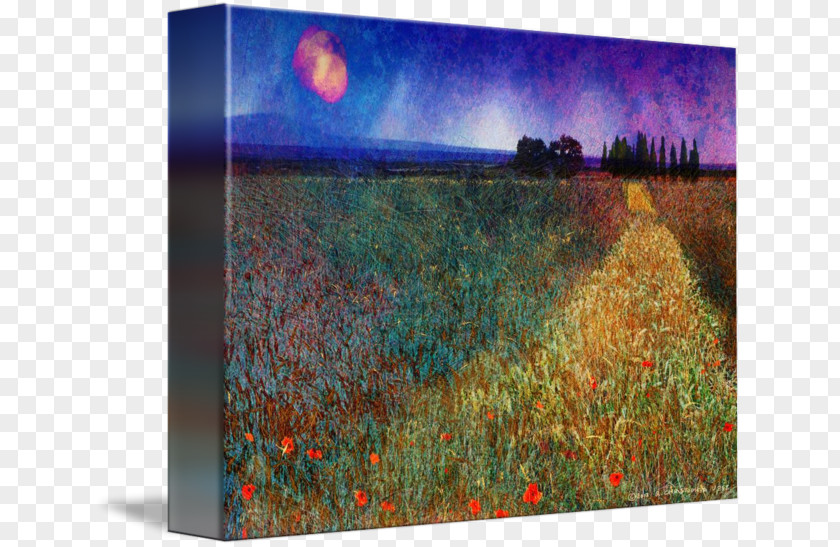 Wheat Fealds Painting Landscape Acrylic Paint Ecosystem PNG