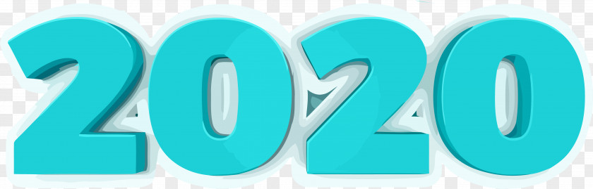 Aqua Turquoise Happy New Year 2020 Years PNG
