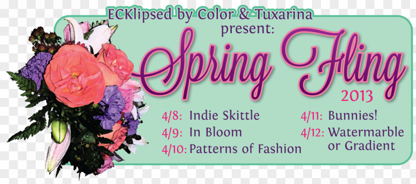 Fling Cut Flowers Pink M Petal Font PNG