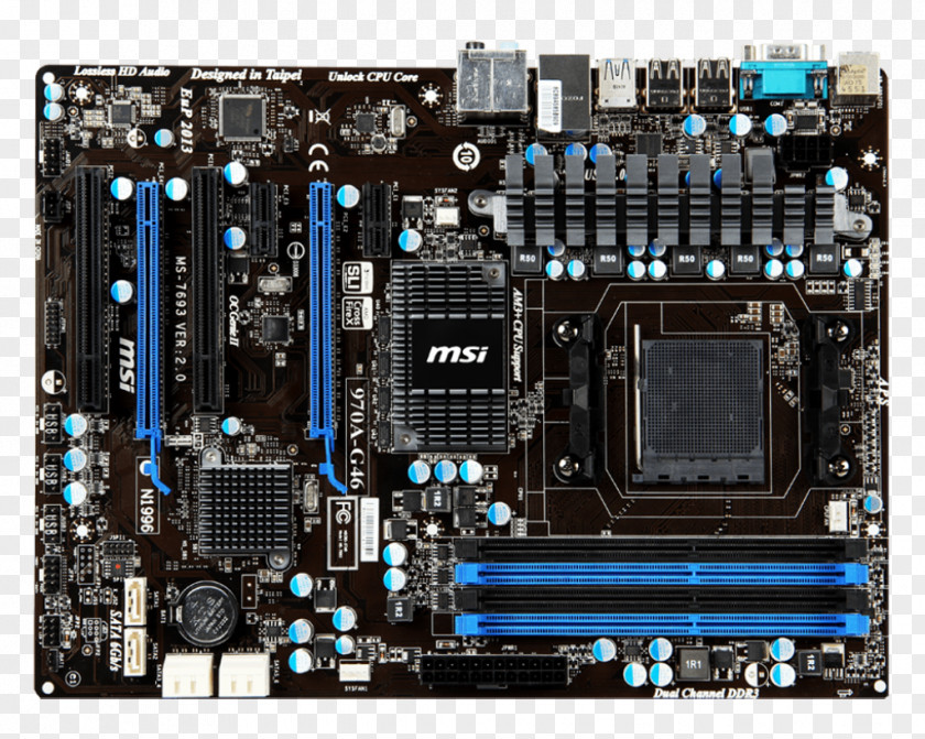 Computer MSI 970A-G46 Socket AM3+ Motherboard Micro-Star International PNG