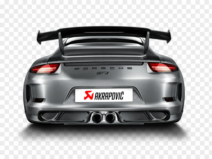Porsche Car Image 911 GT3 GT2 Exhaust System Akrapovič PNG
